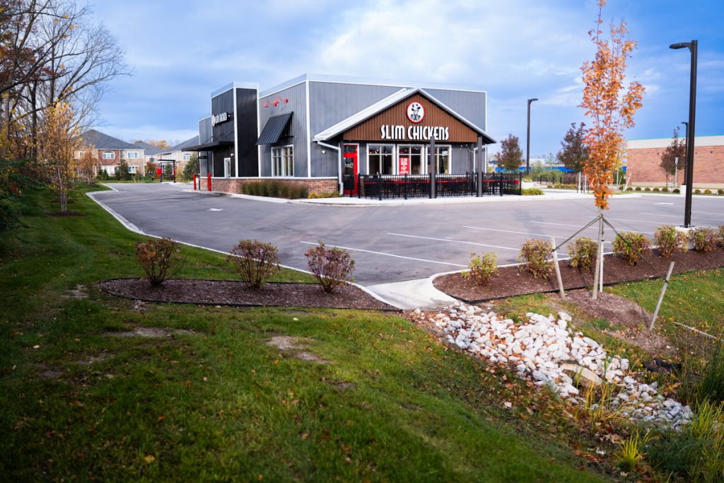 Slim Chickens Ann Arbor commercial landscaping