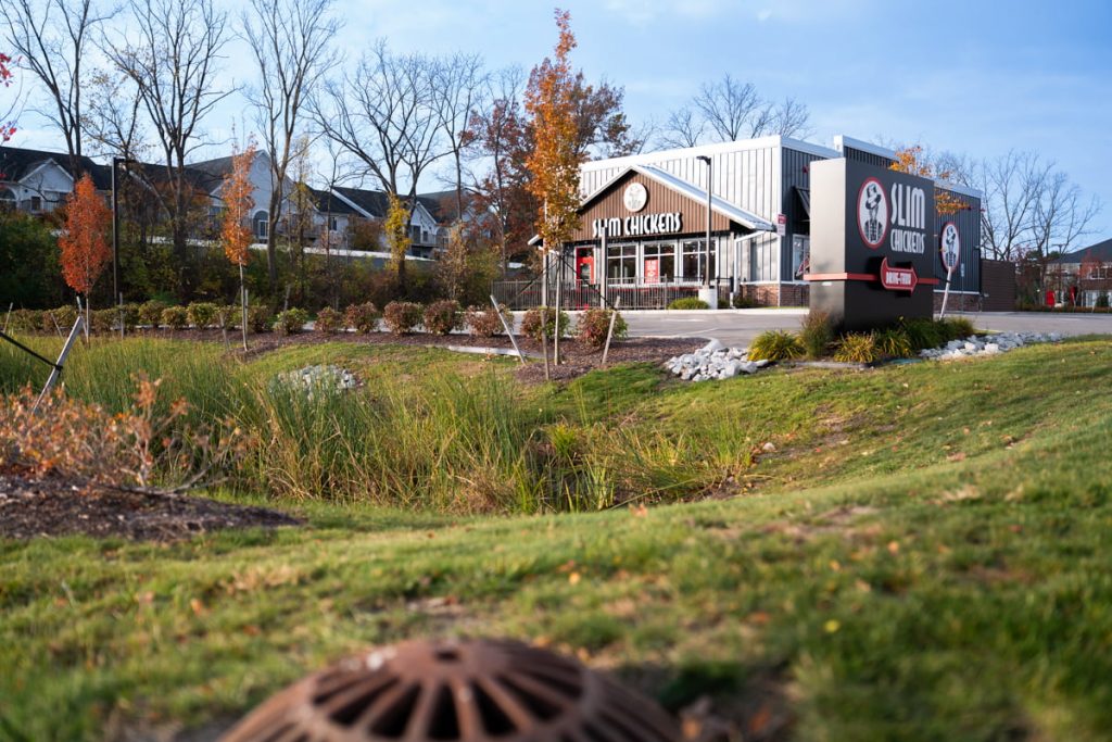 Slim Chickens Ann Arbor commercial landscaping